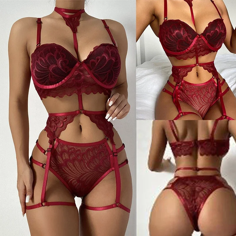 2023 сексуальное нижнее белье с лямкой на шее бюстгальтер глубоким V-образным