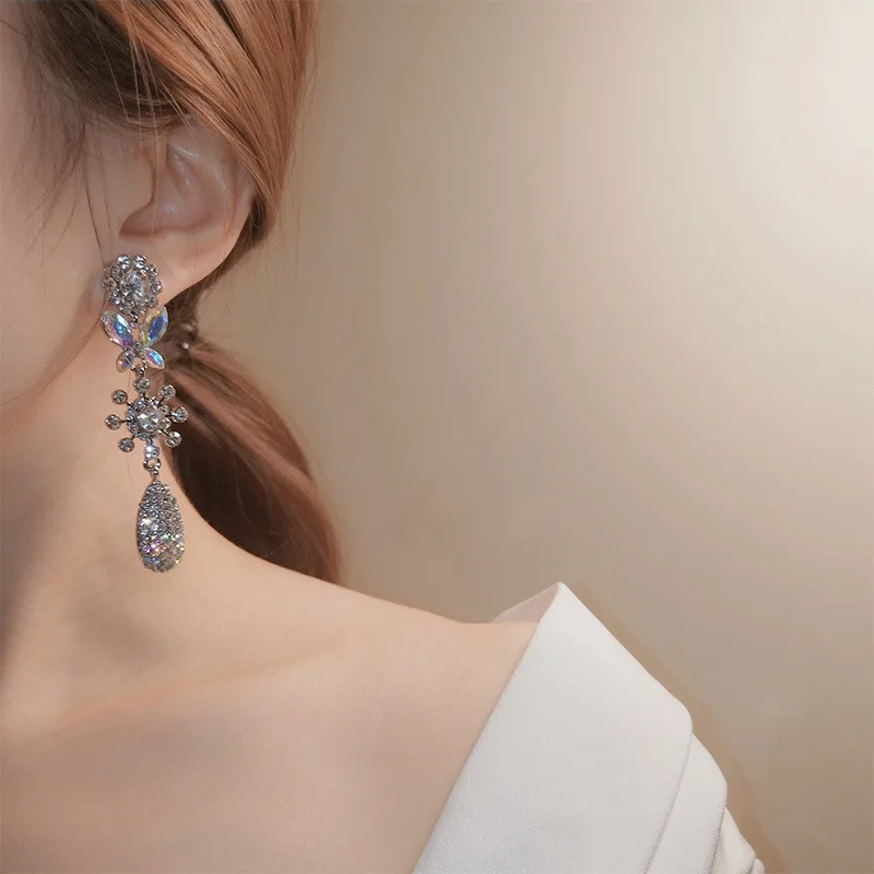 

JP65 S925 Silver Needle Diamond Flower Color Butterfly Earrings Sen Style Fashion Design Earrings Net Red Temperament
