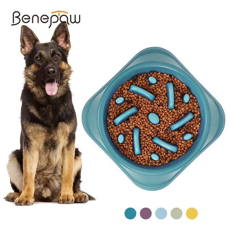 

Benepaw Slow Feeder Dog Bowl Eco-Friendly Non-Slip Stable Puzzle Pet Food Bowl Pet Bowl Non-Toxic Bloat Stop Easy To Clean