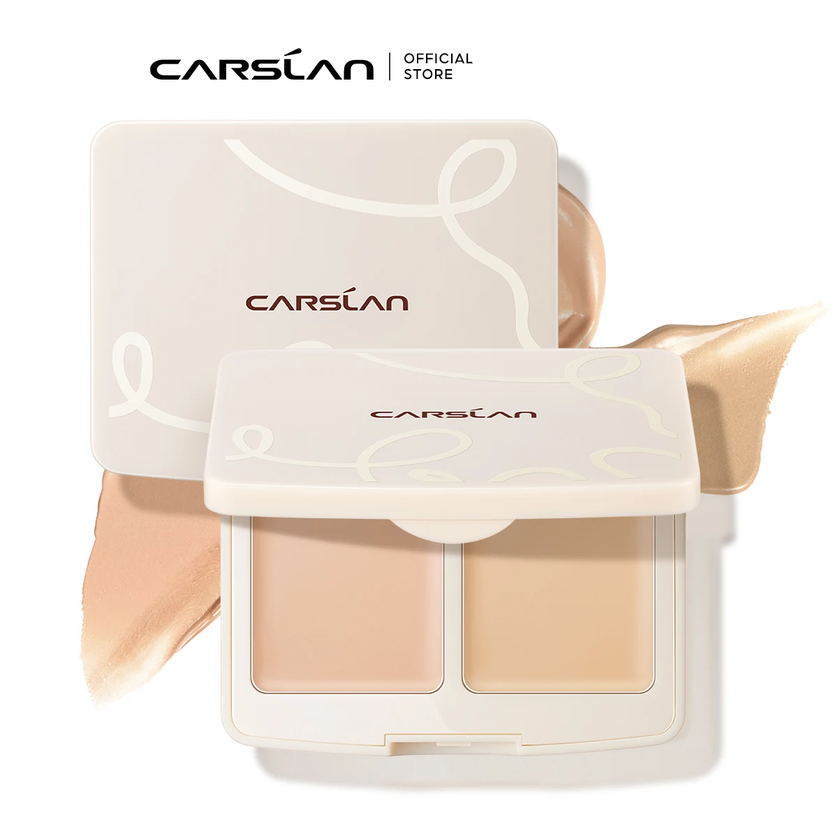 CARSLAN 2 Color Face Concealer Cream Palette Moisturizing Waterproof High Coverage Makeup Base Face Contouring Corrector Makeup