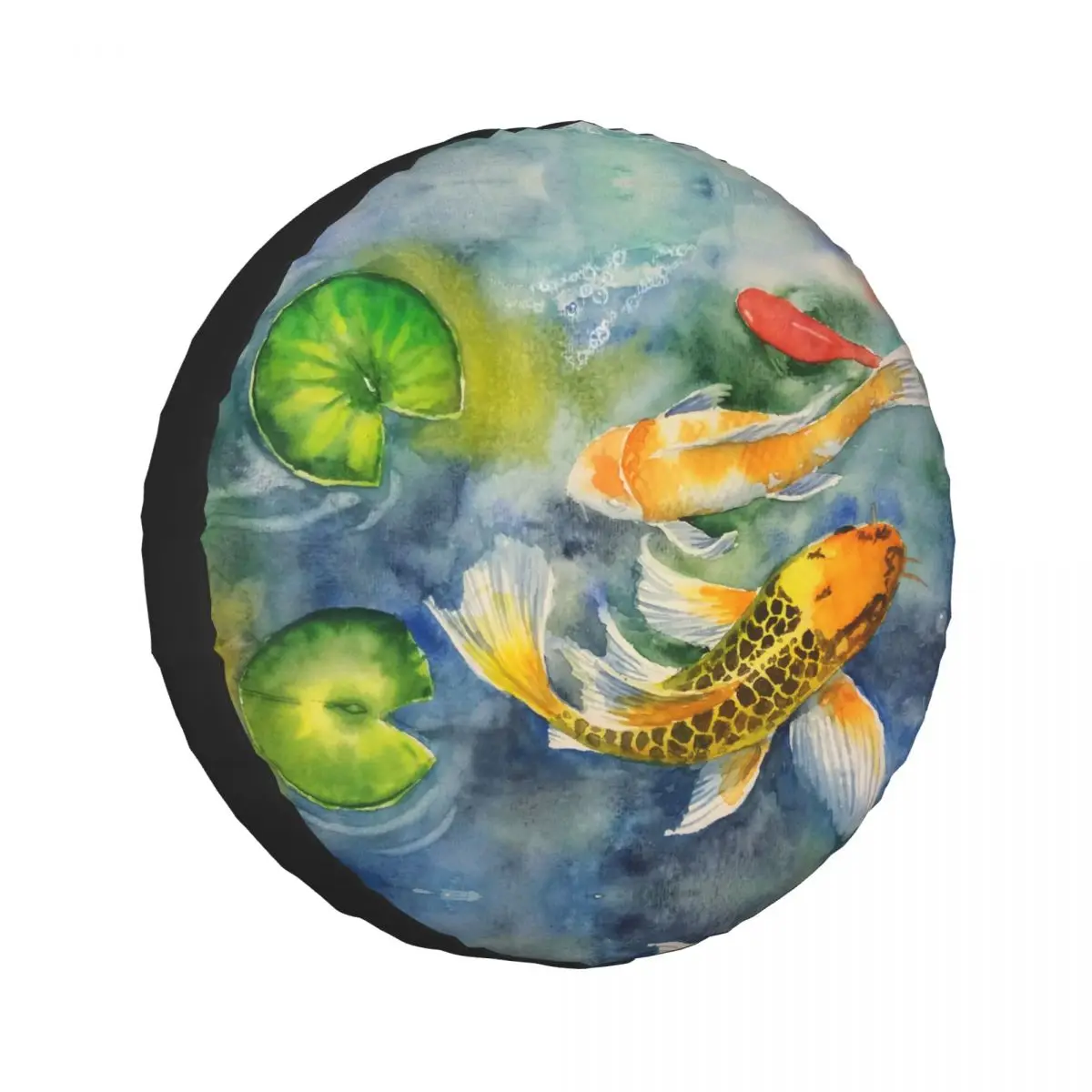 

Car Wheel Tyre Cover 13/14/15/16 Inch Koi Fish Lillies Spare Tire Cover Case Soft Protector Pouch Car Accessories