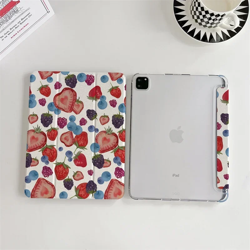 Painted strawberrie Tablet Case for Apple iPad Air 2024 Pro 11 inch 5/4 10.9 10th 7/8/9 10.2 3 10.5 mini 6 5 4