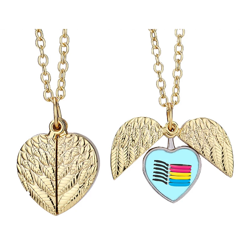 

Ожерелье с ангельскими крыльями и сердечками