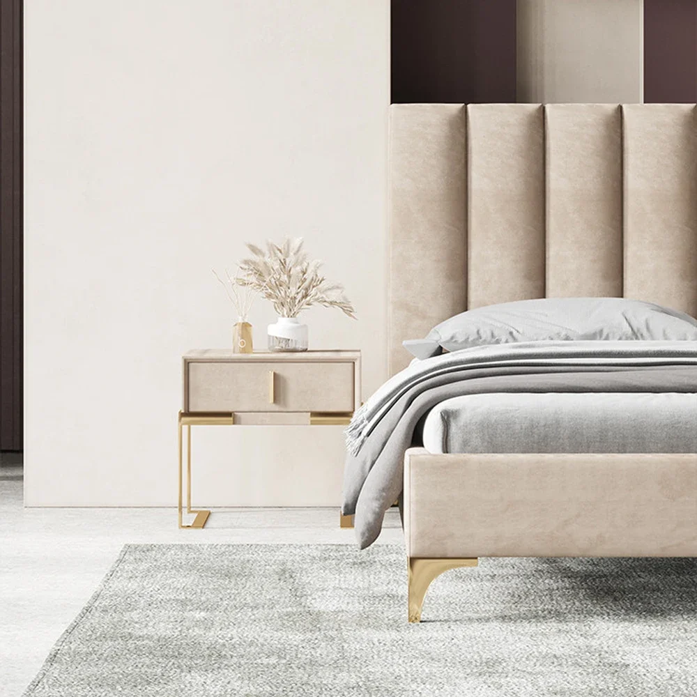 Роскошная современная бархатная кожаная тумбочка синего зеленого золотого