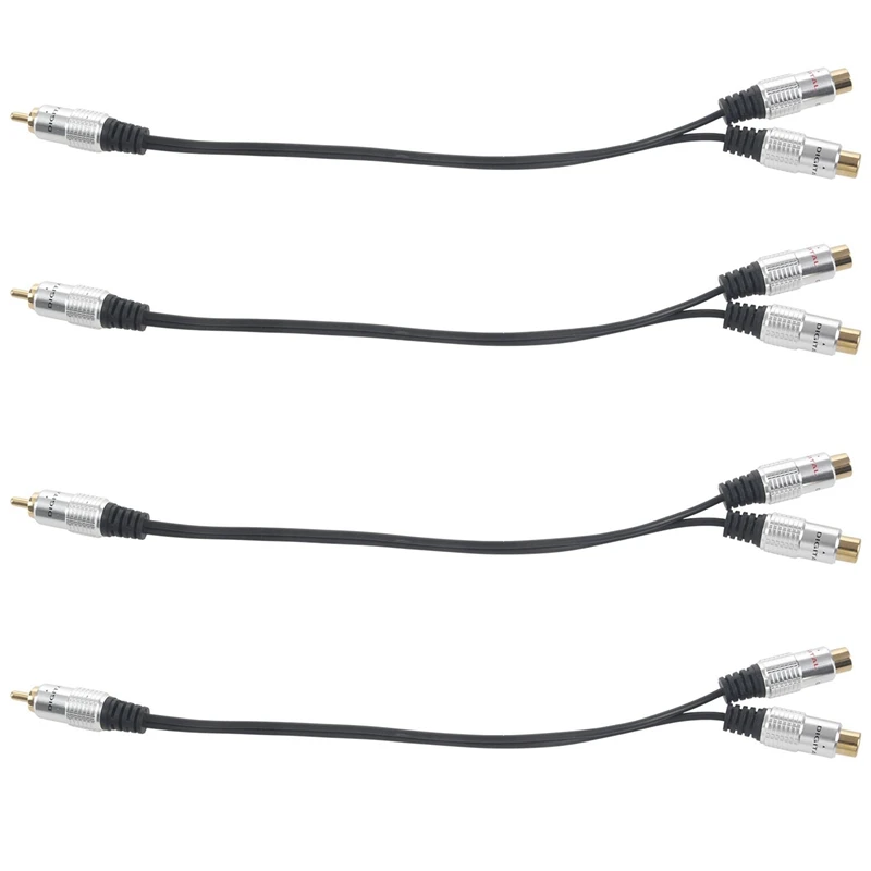 

4X Metal RCA Female To Dual 2-RCA Male Gold Plated Adapter, Stereo Splitter Y Cable(RCA F-2 RCA M) (1 Male To 2 Female)