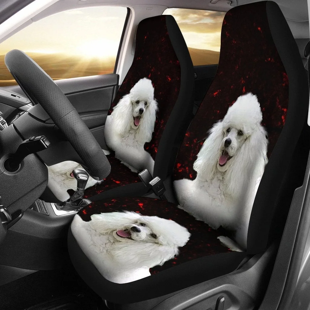 Cute Poodle Dog Print Car Seat Covers Car Accessories Seat Cover