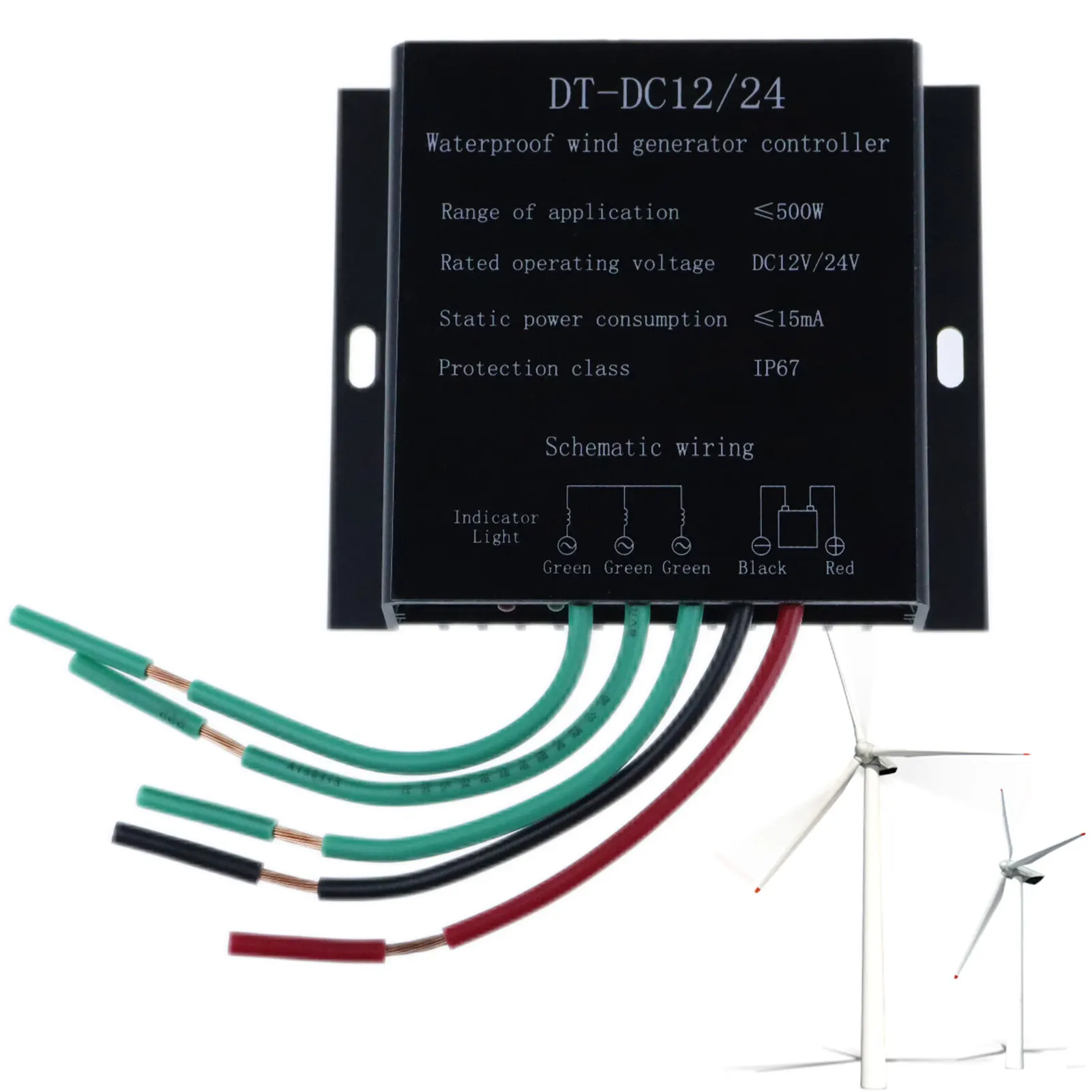 

Wind Charge Controller DC15-30V 500W Wind Turbine Generator Waterproof Wind Charge Controller Regulator Automatic Controller AC
