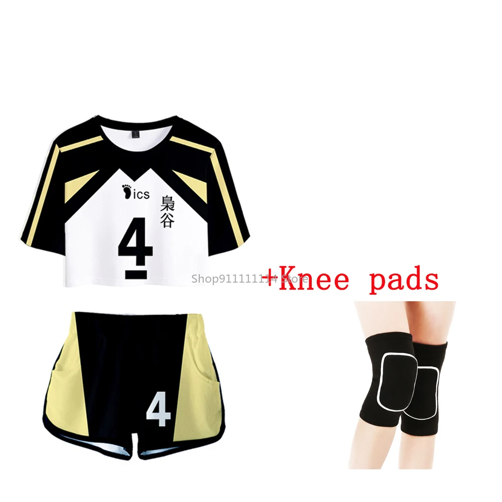 Haikyuu!! Cosplay Costume Karasuno Shyouyou Shirt Shorts Knee Pads Hinata Nekoma High School Sports Uniform Halloween Party Gift |