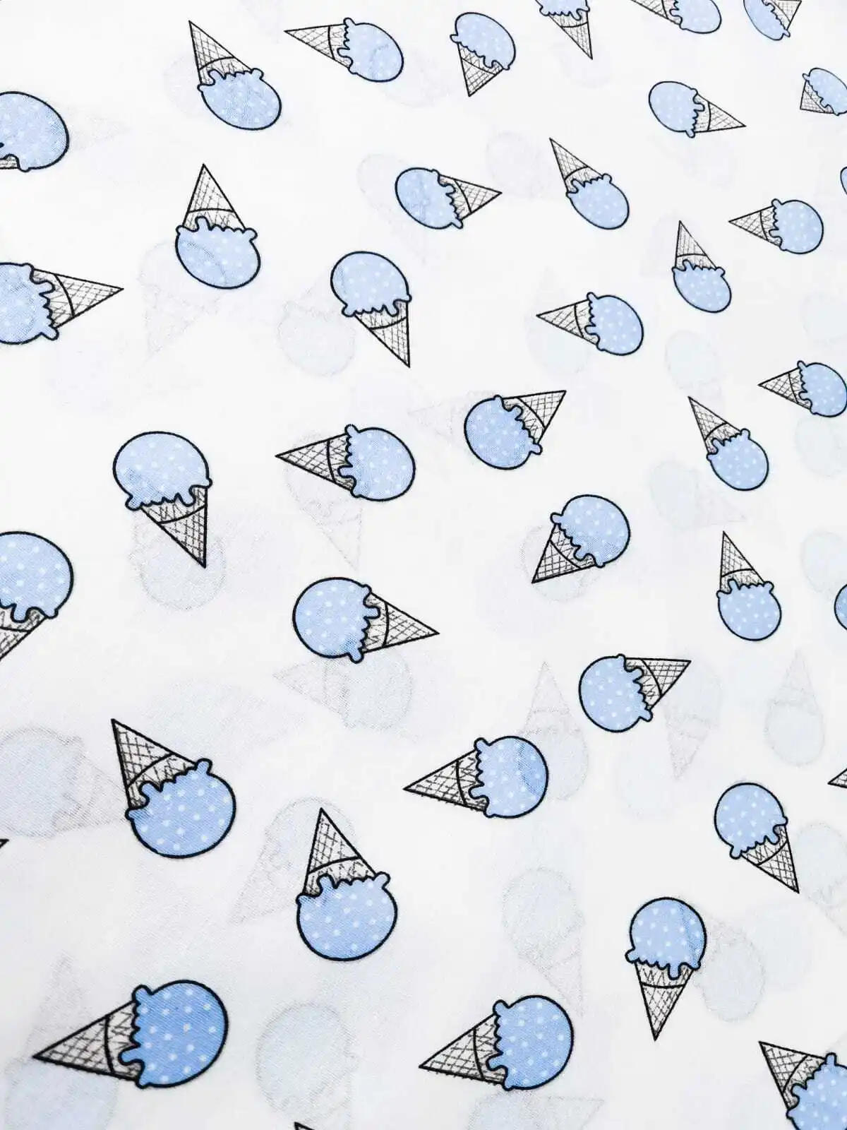 Ткань для шитья Бязь 100% хлопок 100 см*150 см &quotМороженки-голубой&quot |