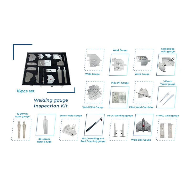 

Factory Direct Welding Inspection Fillet Welding Gauge Inspection Tool Kit 16pcs set