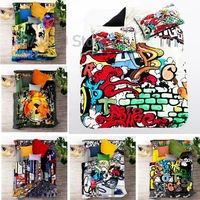 graffiti 3d printed bedding set american singer duvet cover queen twin size quilt cover
