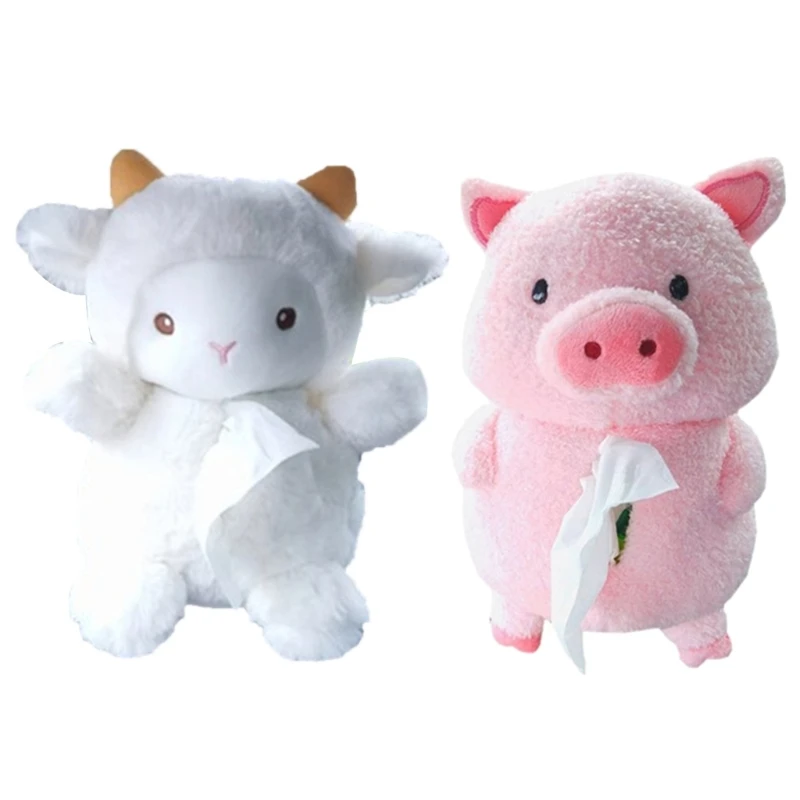 

E56C Cartoon Animal Tissue Box Decorative Organize Household Accessory for School Draw Paper Organizer