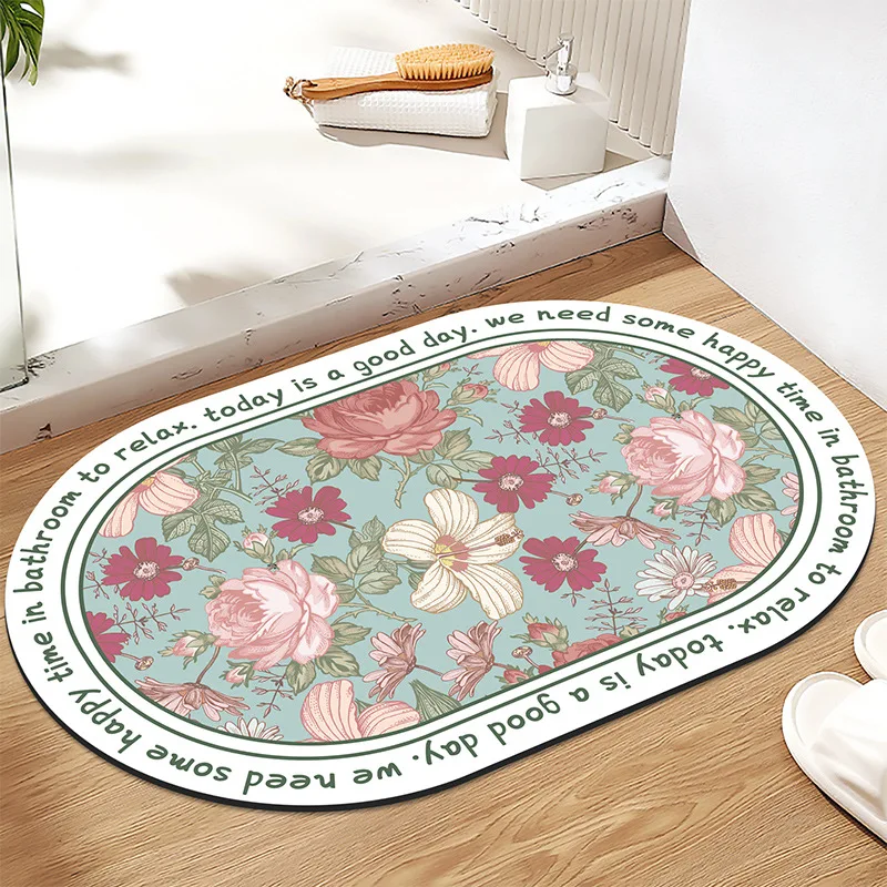 

Bathroom Non-slip Floor Rug Kitchen Aesthetic Room Indoor Decor Kids Flower Carpet Garden Decoration for Bedroom Dropshipping