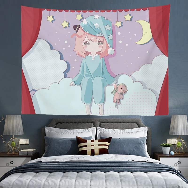 

Anime Tapestry Room Decor Aesthetic Wall Art Spy X Family Boho Home Decoration Bedroom Decorative Paintings Textile Garden