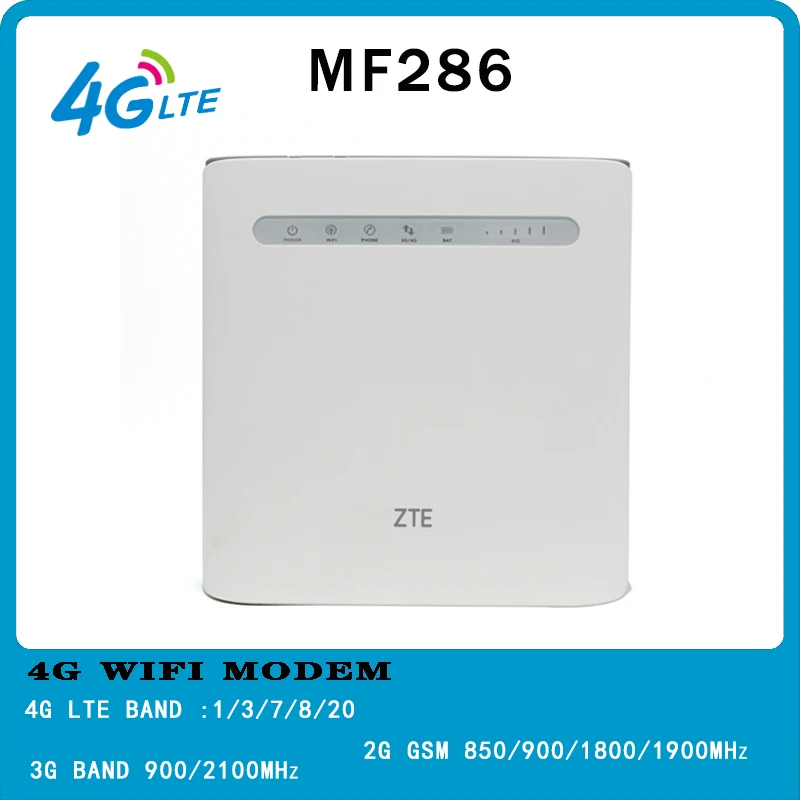 LTE SIM Card slot router Cat 6 technical 4G RJ45/RJ11 Unlocked including battery hotspot wifi router CPE MF286 for ZTE