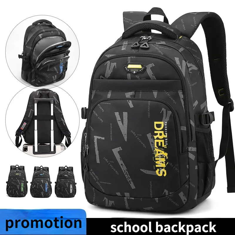 2022 модные детские школьные ранцы для мальчиков-подростков, большой школьный рюкзак, водонепроницаемый детский школьный рюкзак, сумка для к...