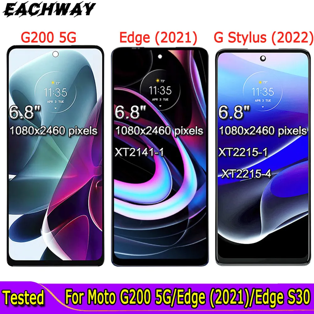 Для Motorola Edge 2021 ЖК-дисплей сенсорный экран панель дигитайзер в сборе для Moto G Stylus 2022 LCD G200 5G / Edge S30 LCD