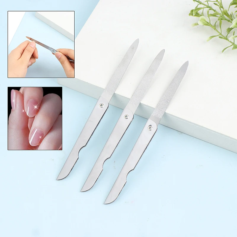 

1PC Folding Nail File Metal Grinding Stainless Steel Manicure Buffer Pedicure Nail Art Tool Easy Carrying Beauty Manicure Care