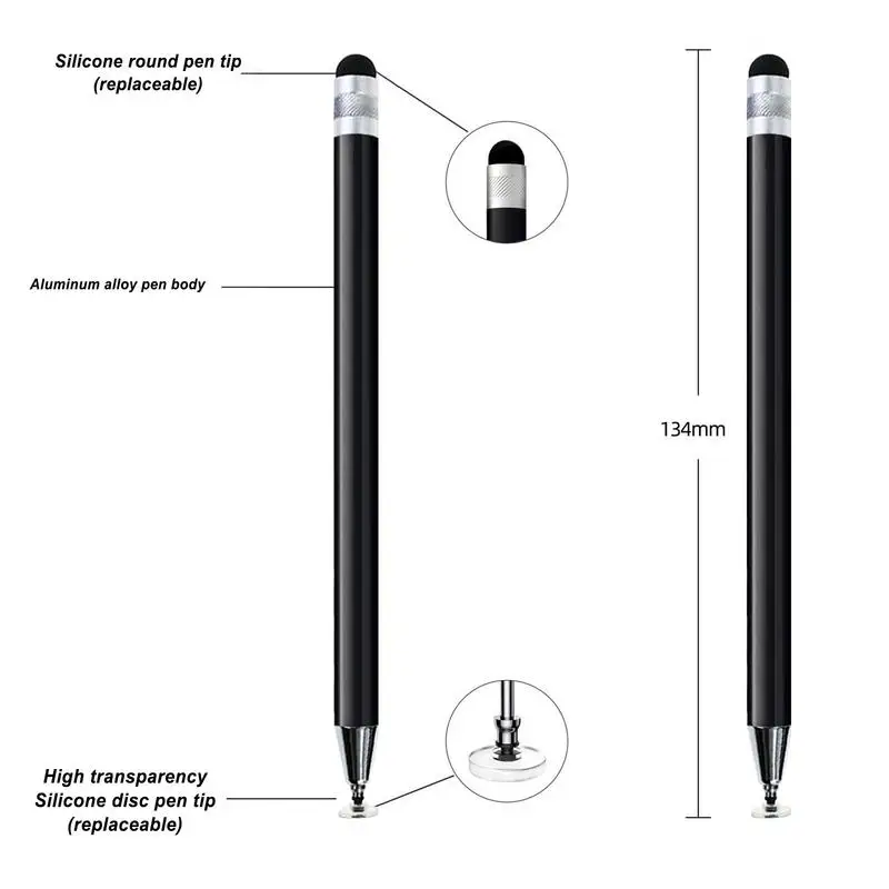 Силиконовая сенсорная ручка S-tylus диск с двойной головкой чувствительная для