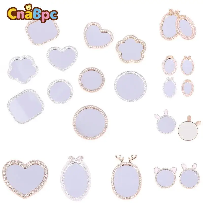 

Cute 1/12 Dollhouse Miniature Pearl Frame Cartoon Mirror Furniture Miniature Cosmetic Mirror Wall Room Mirror Doll House Decor