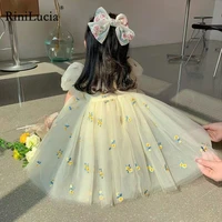 rinilucia kids dresses for girls summer ball gown dress child baby sweet princess dress lace mesh tulle dress baby girl clothes