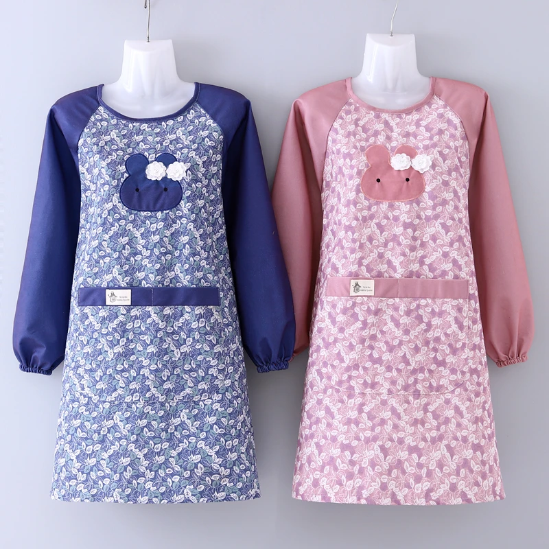 

Комбинезон-Фартук женский, рабочая одежда для домашней кухни, красивый фартук с длинными рукавами для взрослых в иностранном стиле