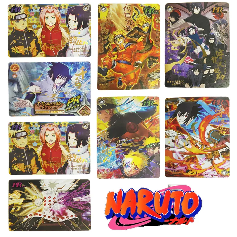 

Anime Naruto Cartoon Uchiha Sasuke Haruno Sakura Hatake Kakashi Hyga Neji Orochimaru Full Set Pr Game Collection Card