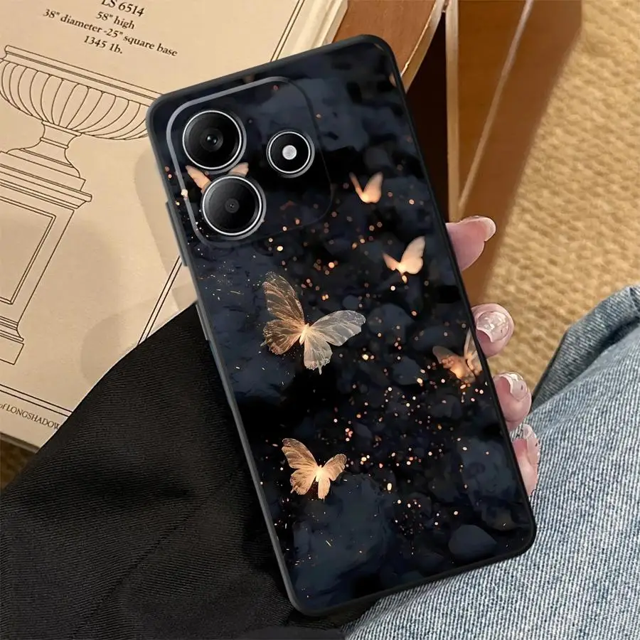 Фото Чехол для Xiaomi Redmi Note 15 10 12 11 9 8 12C 13C 14C A7 Pro 13 14 Pro Plus, чехол для телефона A2 A5 A1 K40 A4 K80, волшебная бабочка №1