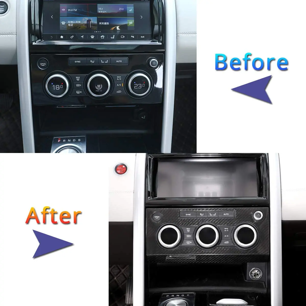 ABS углеродное волокно для Land Rover Discovery 5 LR5 L462 2017-2018, Автомобильный Центр кондиционирования, панель, крышка, аксессуары для отделки