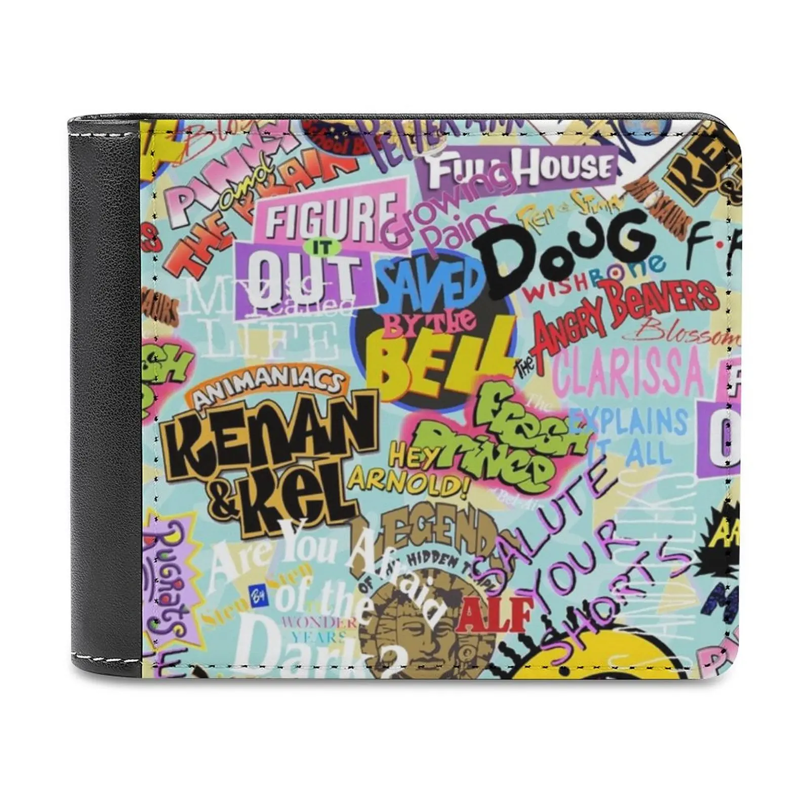 

Бумажник детства ТВ для мужчин и женщин, роскошный кожаный кошелек, кредитница, ностальгическая ностальгия, детство 90-х годов, I Love