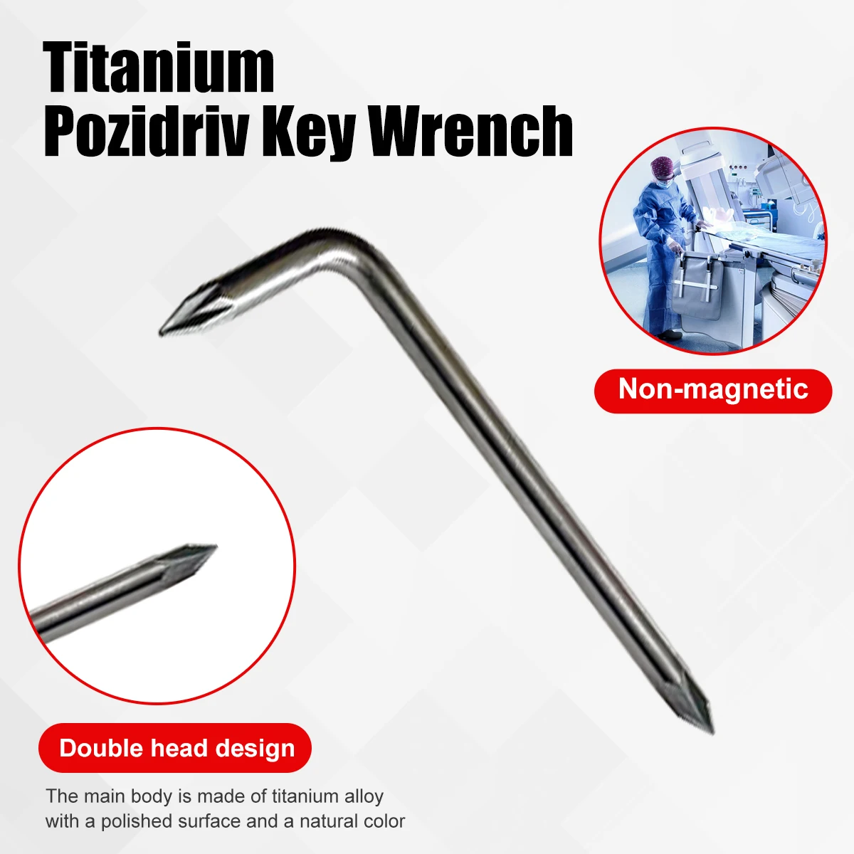 Фото Отвертка SFREYA T1021 L-образная из титана, Pozidriv PZ1, из титанового сплава, немагнитная, устойчивая к коррозии, легкий инструмент №2