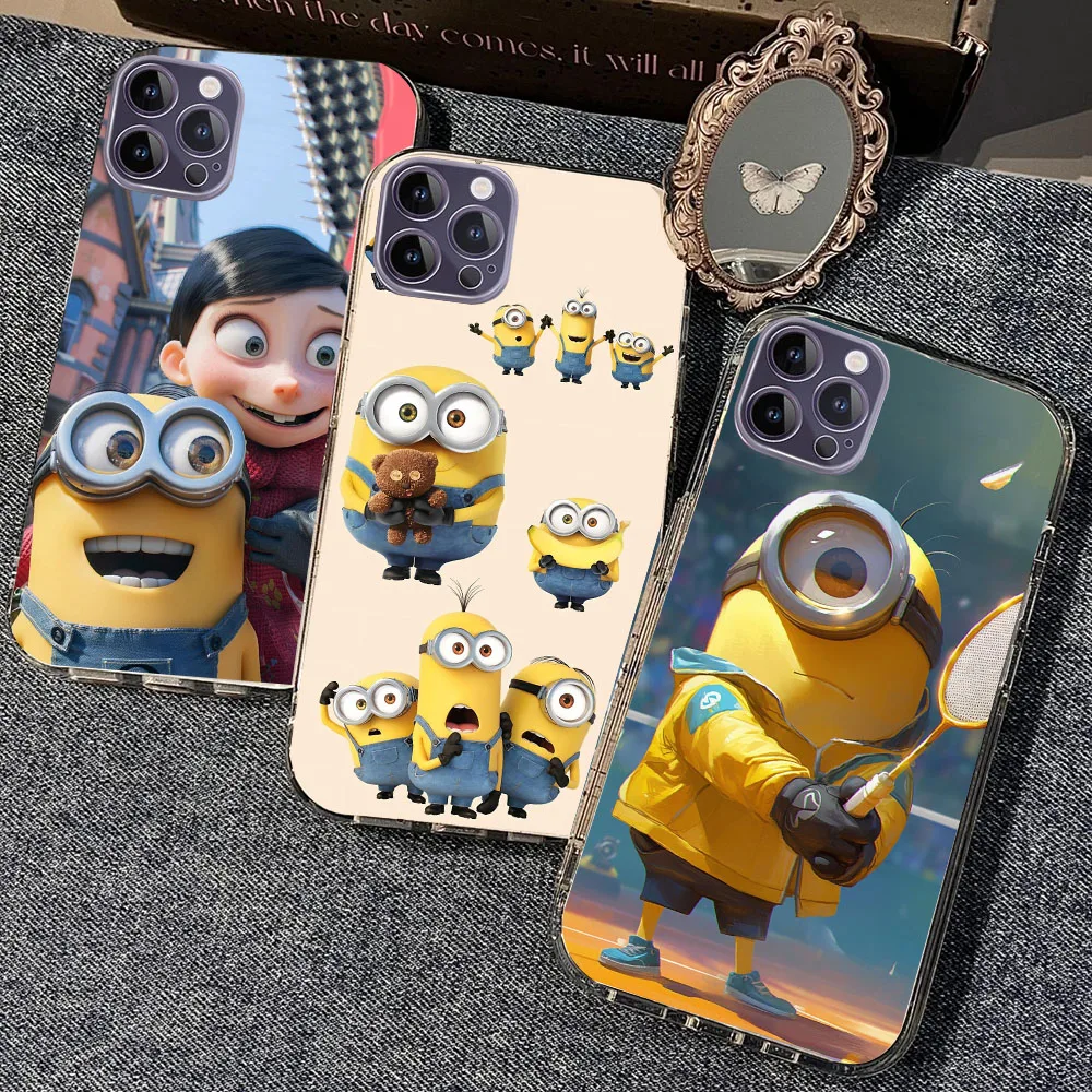 WEA-4 Canvas M-Minions Прозрачный гибкий чехол из ТПУ для iPhone XS XR 5 6 7 8 SE 11 12 Mini Plus Pro Max