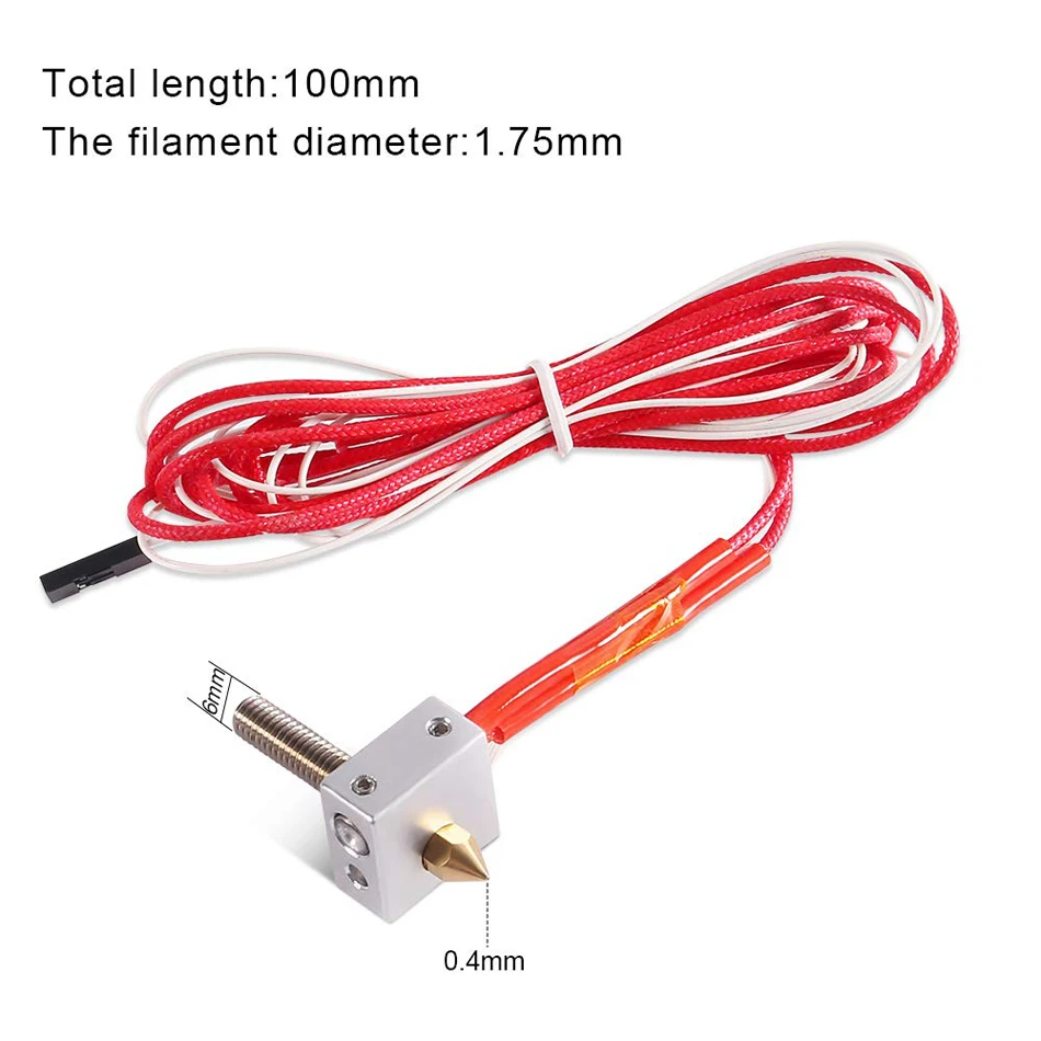 

MK8 Горячий Конец экструдера сопла комплект 0,4 мм для 3D принтера сборный экструдер латунные комплекты 1,75 мм A8 горловой нагревательный блок дл...