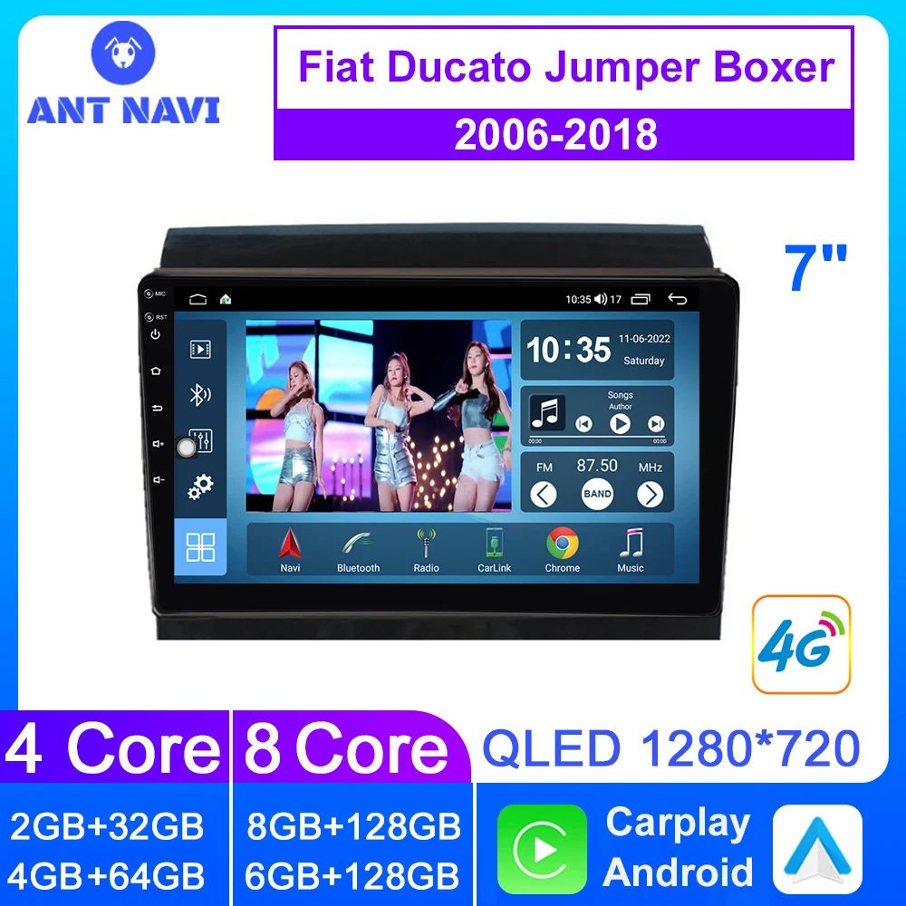 

AntNavi 7" Car Radio For Fiat Ducato 3 2006-2016 Car Multimedia Player For Peugeot Boxer 2/Citroen Jumper 2 2011-2015 GPS Screen