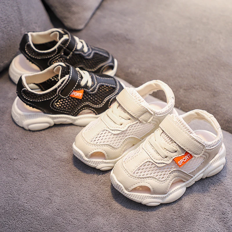 

High Quality Summer Cool Soft Leather Kids Sandals Solid Color Fashion Girls Boys Shoes Beach Children Casual Sneakers Toddlers