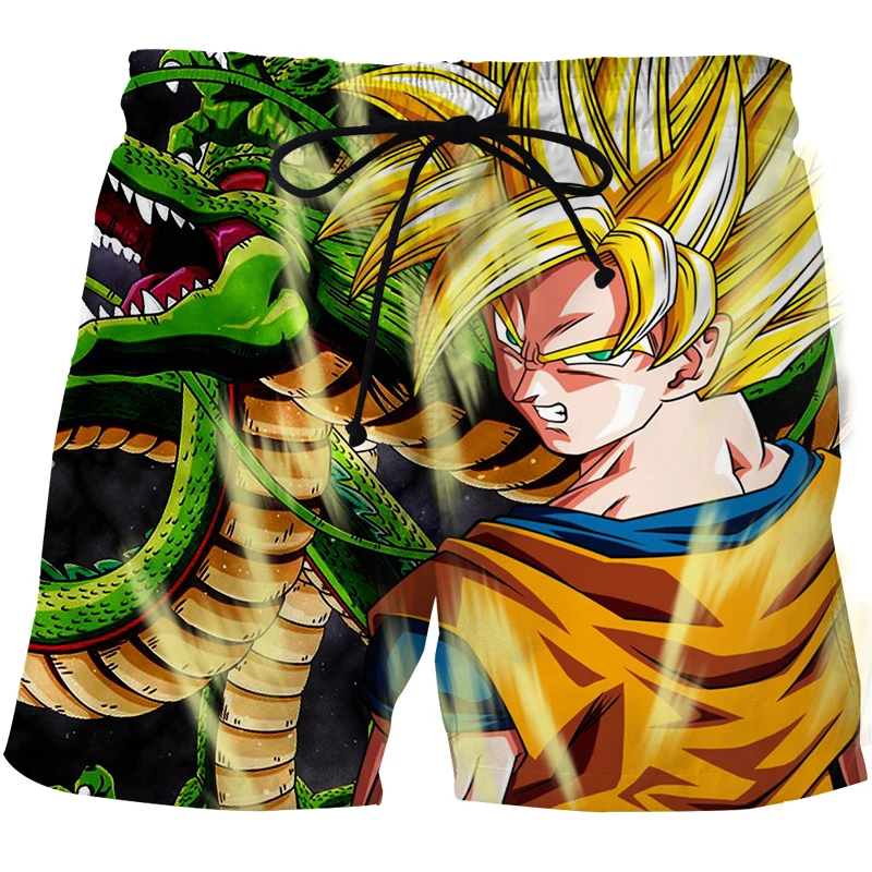 

Fire Goku Anime 3D Printed Beach Shorts Men's Swim Shorts Men Board Shorts Plus Size Surfing Trunks Swimwear Running Short Pants