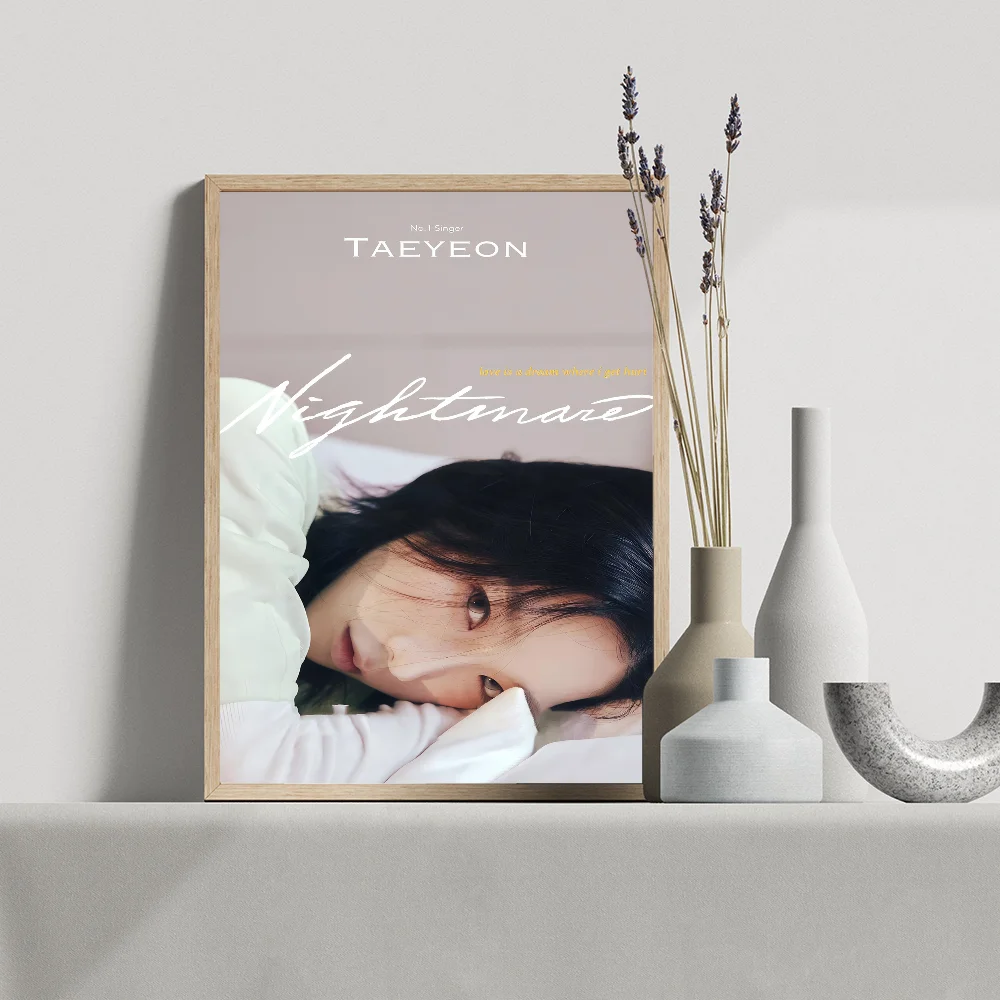 Корея T-Taeyeon настенная белая бумага плакат водостойкая бумажная наклейка кофейня