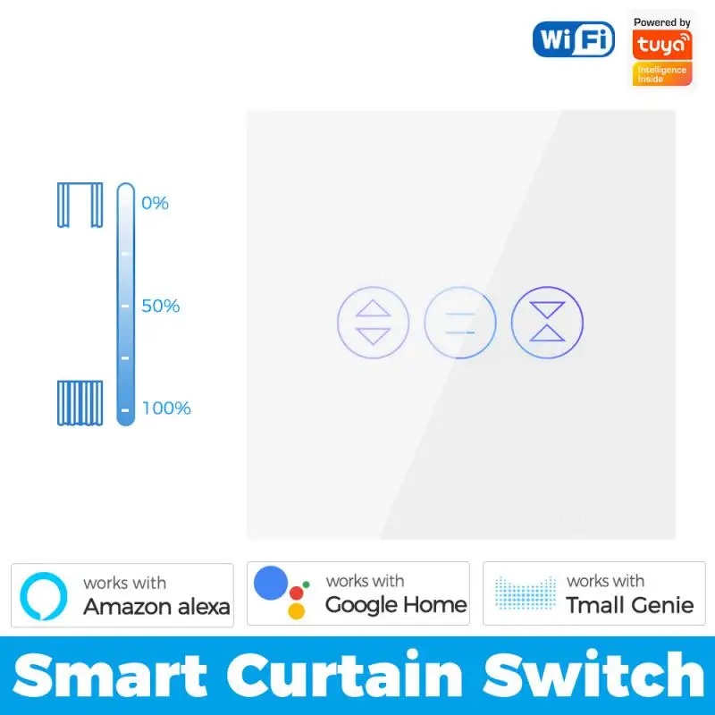 

Smart Home WiFi Touch Window Roller Shutter Switch Indoor Blinds Window Shutter US/EU Switch Support Echo Google Home APP Voice