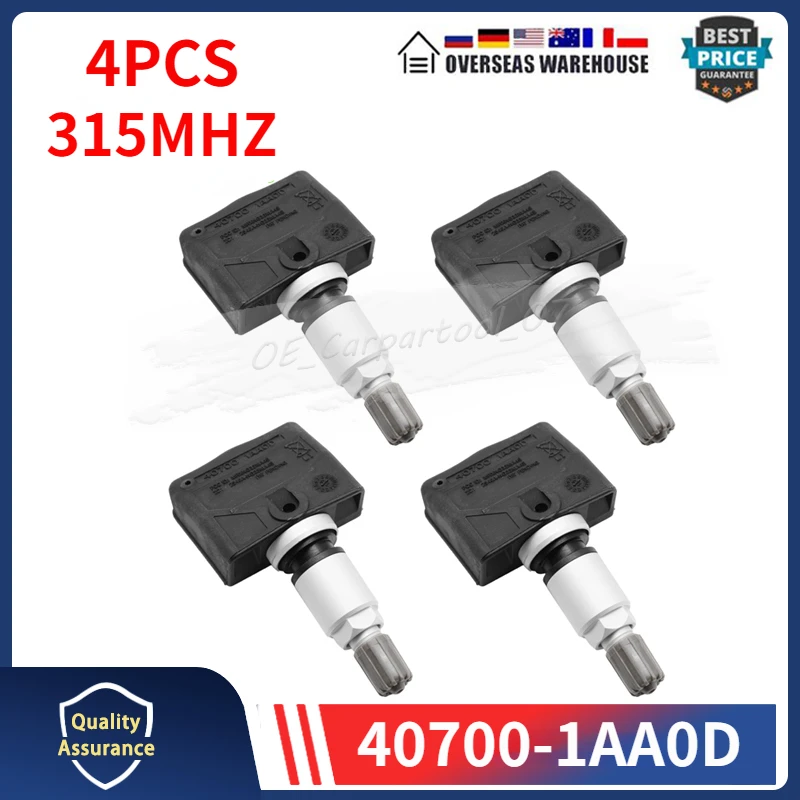 Датчик давления воздуха в шинах 40700-1AA0D TPMS для 2012 Nissan Armada Murano Rogue Versa датчик давления в шинах 315 МГц 4 шт. Датчик давления воздуха в шинах 40700-1AA0D TPMS для 2012 Nissan Armada Murano Rogue Versa датчик давления в шинах 315 МГц 4 шт.