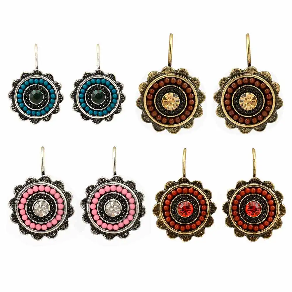 

2023 Trendy 5 s Brincos Women Earrings Vintage Beads Charms Crystal Clip On Earrings Statement Earrings Jewelry Best Gift