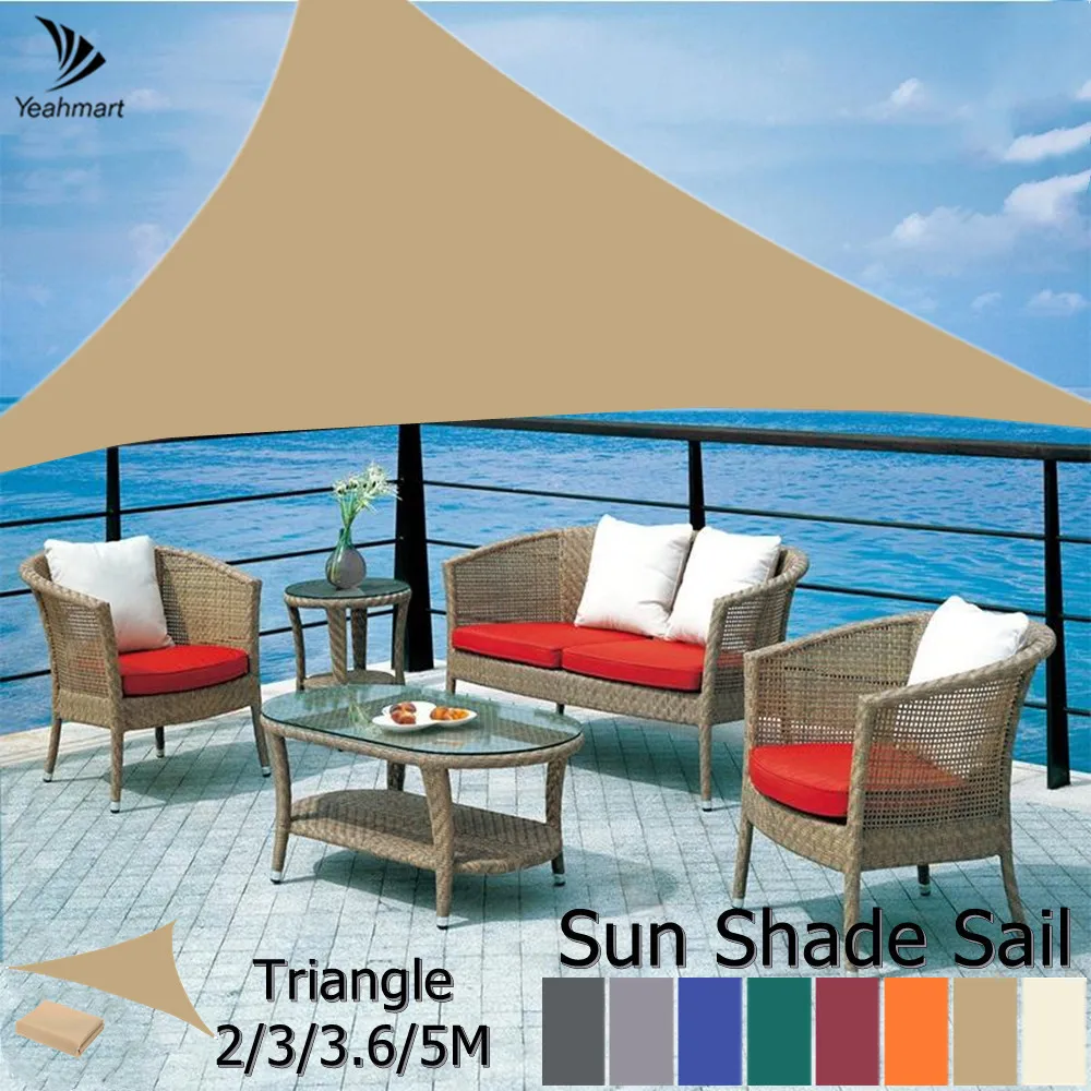 

Anti-UV Waterproof Shade Sail Shelter Triangle Sunshade Protection 5x5x5M 98% UV Block Garden Terrace Canopy Pool Shade Cloth