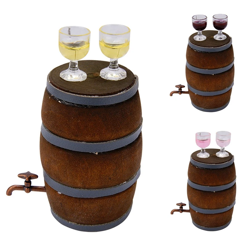 

1:10 Mini Wooden Wine Barrel Drink Accessories For 1/10 Crawler Traxxas TRX4 Axial SCX10 AXI03007 YK4102 Redcat