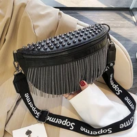 women chest bag 2022 trend handbags fashion tassel leather large capacity crossbody messenger waist bag casual shoulder bag