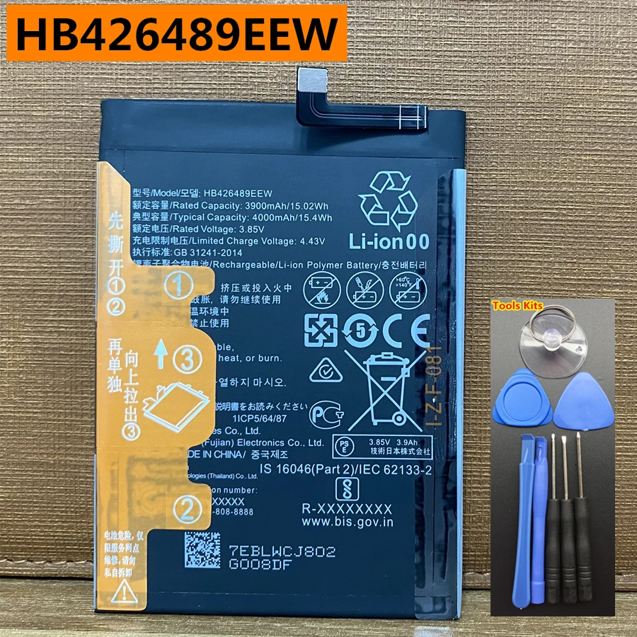 

Original HB426489EEW 4000mAh Battery for Huawei Honor V20 / Honor Play 4T Pro / Enjoy 10S Y8P 2020 AQM-AL00 AQM-TL00 Cell Phone