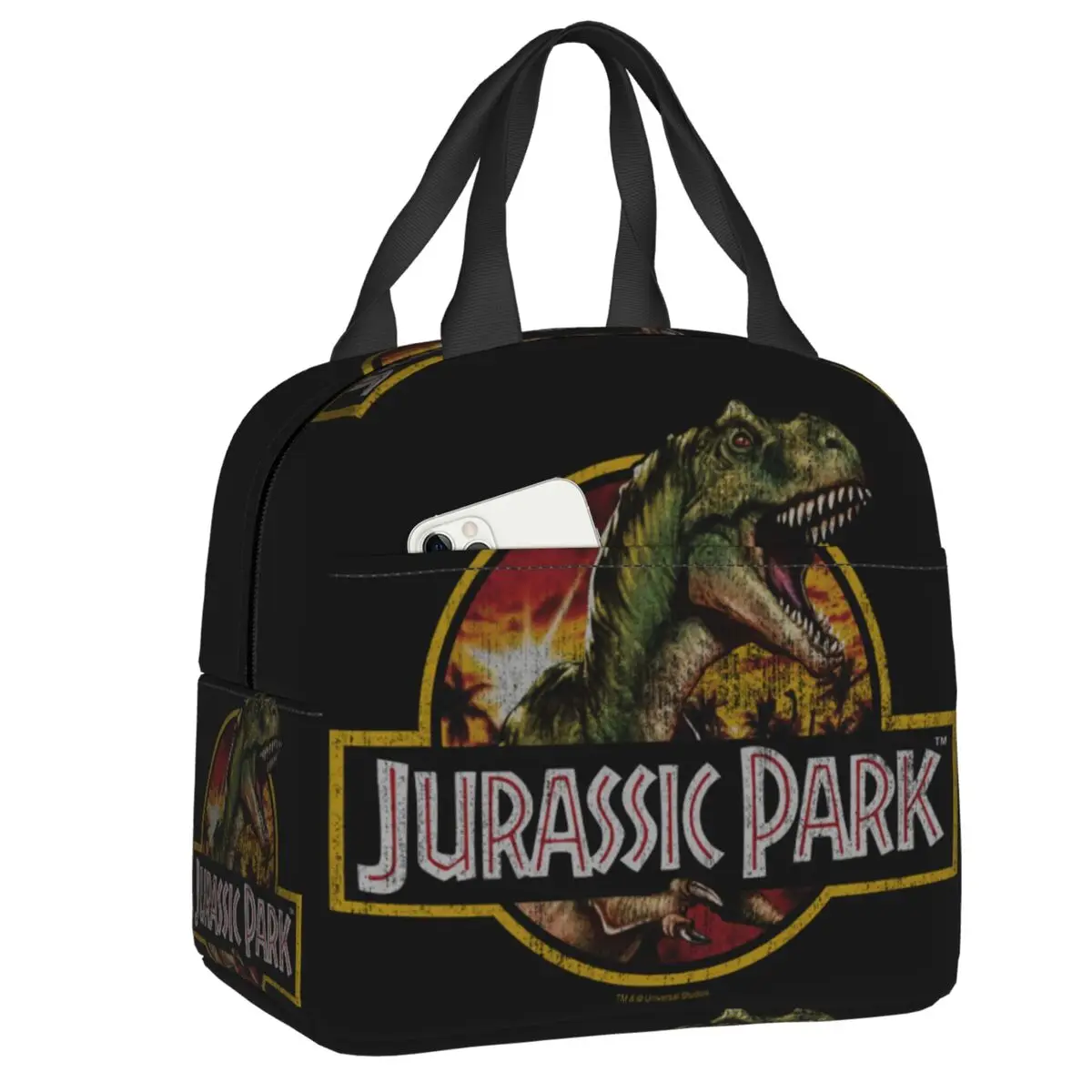 Jurassic Park Resuable Lunch Box for Women Waterproof Dinosaur World Thermal Cooler Food Insulated Lunch Bag Kid School Children