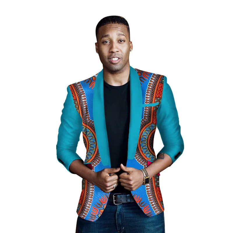 

New African Clothing Dashiki Print Suit for Men Casual Jacket Coat Fashion Blazer Men Slim Elegant Plus Size WYN262