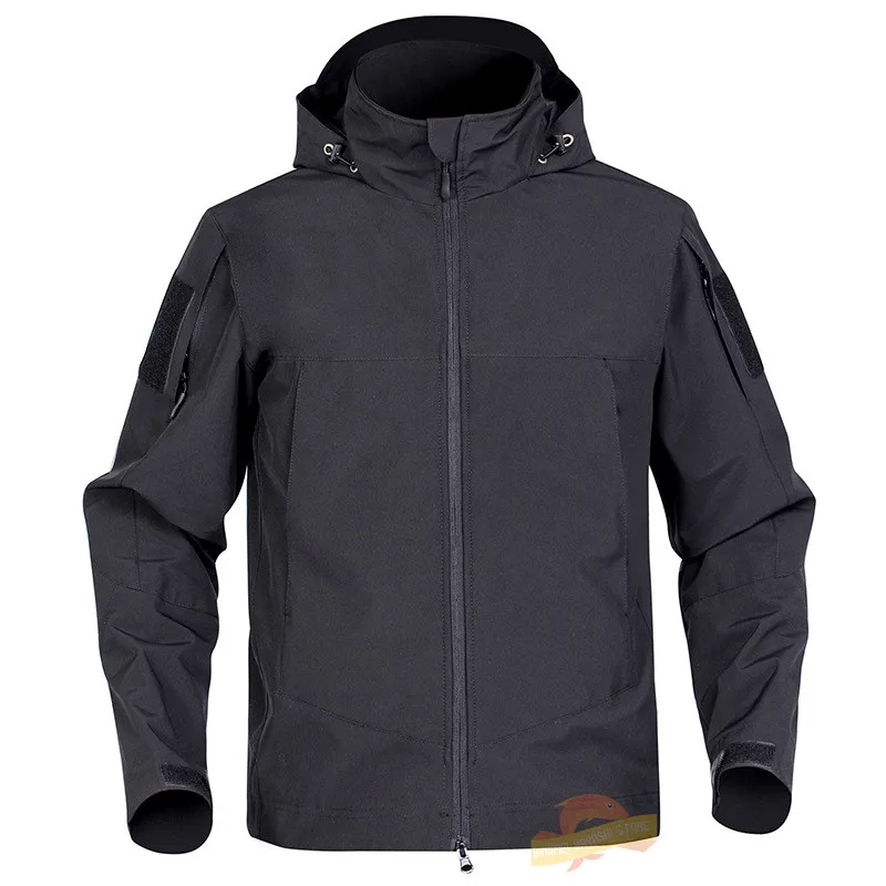 

Men Windproof Hooded Jacket Soft Shell Tactical Military Jacket Waterproof Warm Clothing Spring Autumn Casual Cargo Outerwear