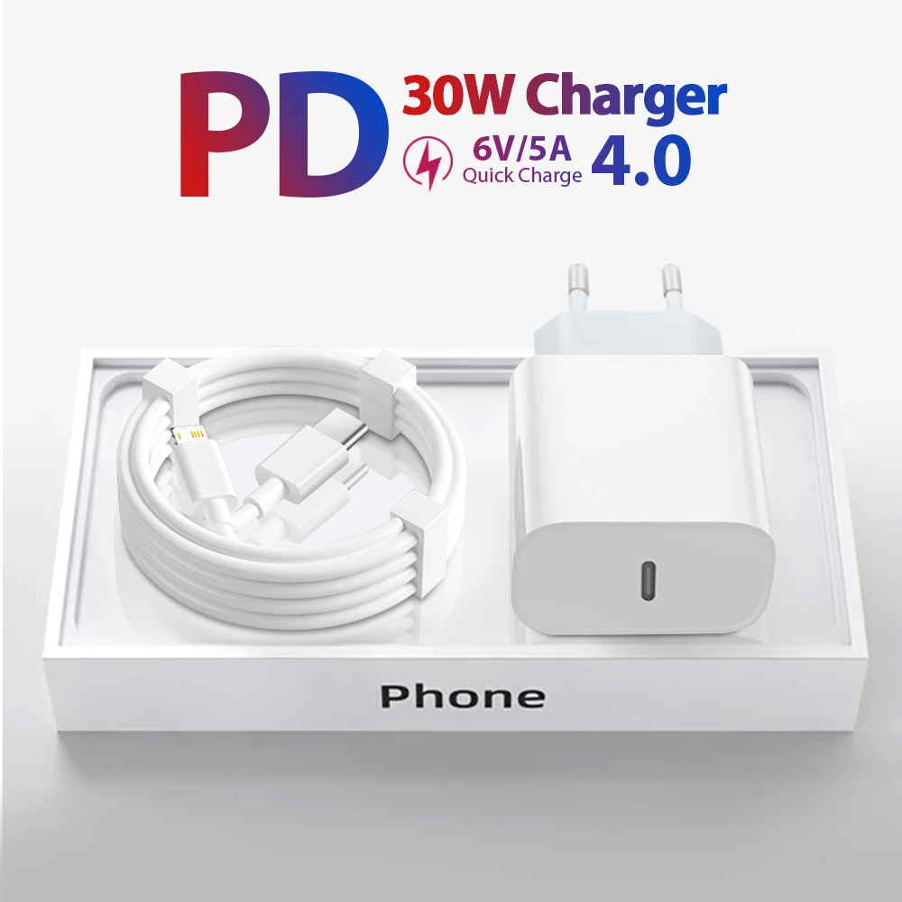 

30W PD Fast Charger For IPhone 15 14 11 13 12 Pro Max Mini Plus XR X XS For Apple Original Quick USB Type C Charging Data Cable