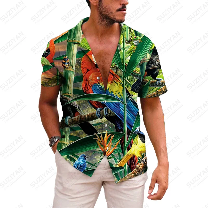 

Button Hot Selling Wear Funny Patterns Collar Gentlemanlike Hawaiian Elements Loose Ethnic Shipping Stripped Male Clothing