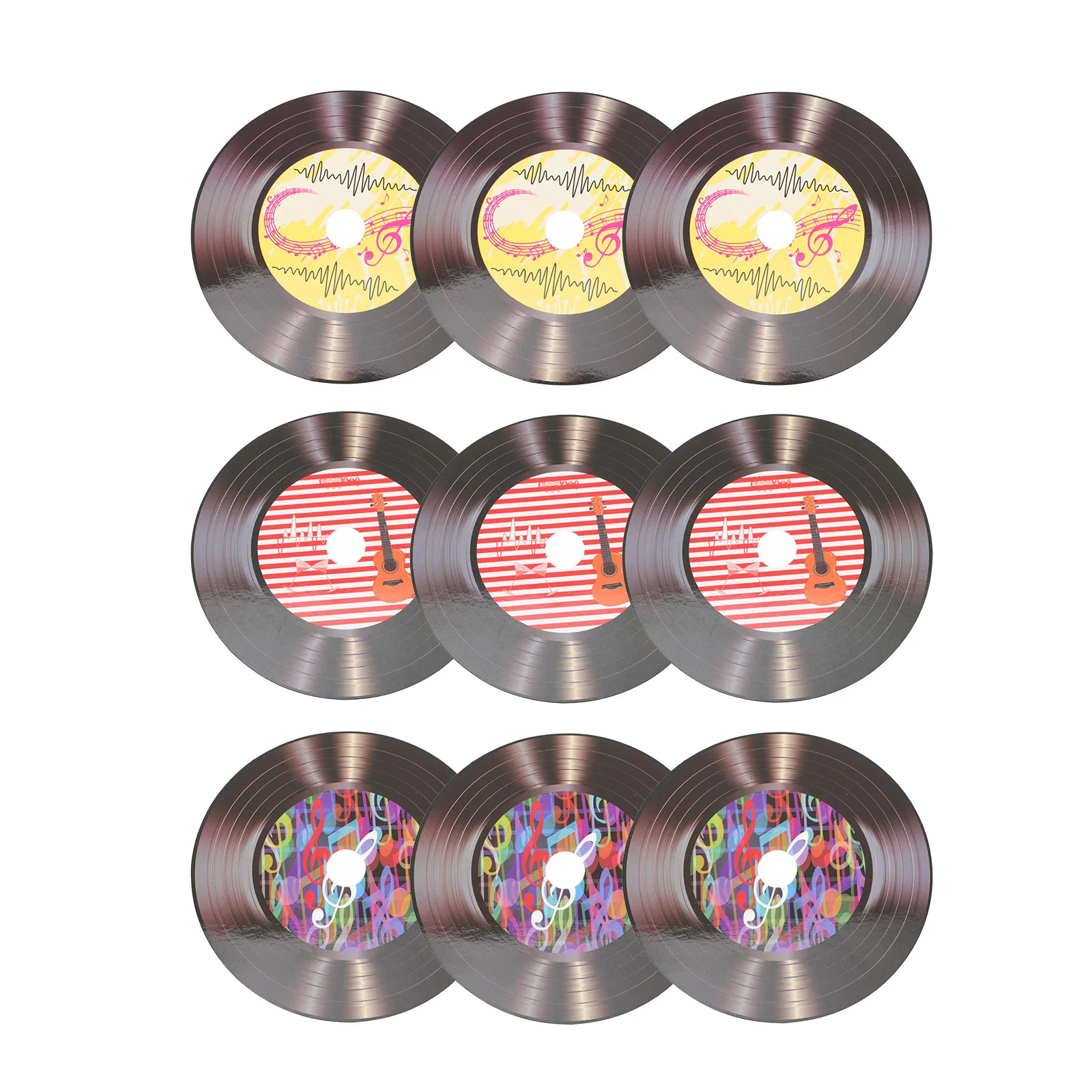 

9Pcs Records Decorations Interior Adornments Wall Records Decors for Bar Home Cafe